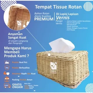 Tempat tissue rotan Kotak Wadah Tempat Tisu tissu tissue mobil dari kayu rotan