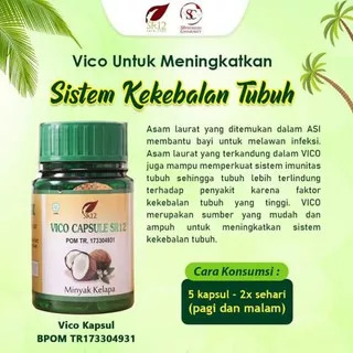 SR12 VCO/VICO kapsul minyak kelapa asli Daya tahan tubuh 500 gr 100 kapsul