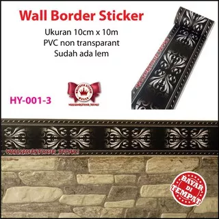 Wallborder / Wall Border Sticker / Listborder / Wallpaper List Dinding 10 Meter HY-001-3 (HITAM)