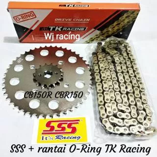 Gear Set SSS CB150R /CBR150 dan Rantai O ring TK racing 428 HPO GOLD