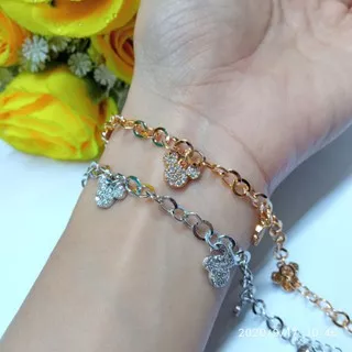 Gelang Tangan Xuping Rantai cantik fashion premium elegant silver gold lapis emas 18k