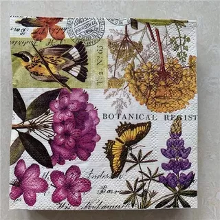 Decoupage napkins / Tisu decoupage 25x25cm motif botanical