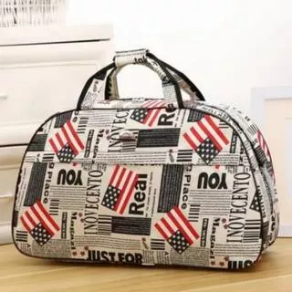 Tas travelbag motif bendera berkapasitas besar tas olahraga bisa selempang