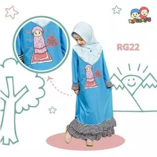 RG 22 LS Baju Muslim Gamis Kaos Anak Raggakids Ayo Sholat Lima Waktu