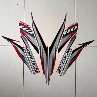 striping sticker lis body honda revo absolute cw 110 thn 2009 merah