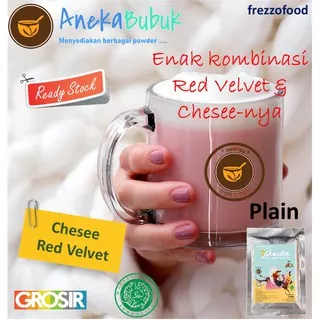 BUBUK MINUMAN RED VELVET CHEESE PLAIN 1KG - SERBUK MINUMAN CHEESE RED VELVET 1KG - RED VELVET CHEESE ES BOBA POWDER DRINK