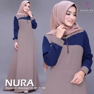 Clara Sari /Baju Gamis Full Set Dengan Hijab / Gamis Sari OE687 Baju Muslim Wanita Baju Gamis Mura