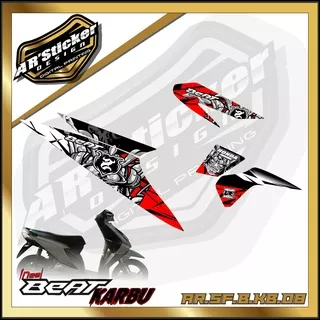 BEAT STICKER STRIPING BEAT KARBU 2008, 2009, 2010, 2011, 2012 - STIKER MOTOR HONDA BEAT KARBU LIST VARIASI HOLOGRAM AR 08