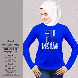Kaos Muslim Wanita Panjang SP-WLMSAK390 PROUD TO BE MUSLIMAH FONT 3 Baju Muslimah