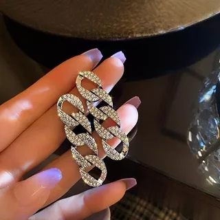 Flashing Diamond Earrings 925 Silver Needle Long 2021 Korean Temperament Fashion Earrings Women Sweet Heart Jewelry