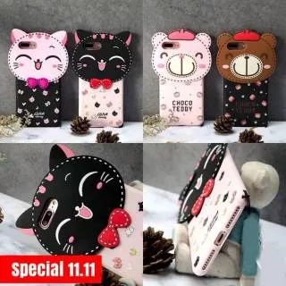 Casing Oppo A39 A57 Neo 7 Softcase Choco Teddy Kucing Hello Kitty Pink