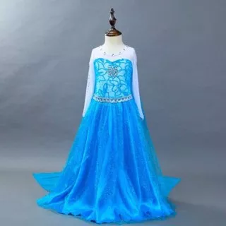 Dress Frozen Elsa Gaun Elsa Baju Anak Princess Fozen Elsa
