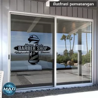 CUTTING STICKER BARBERSHOP - CUTTING STIKER BARBER SHOP - BISA CUSTOM NAMA & WARNA