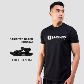 Kaos Tshirt Pria consina Original Bandung Lengan Pendek Hitam - Kaos consina - Kaos Distro