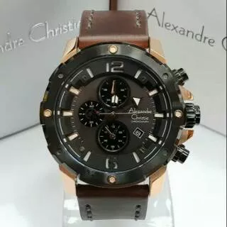 JAM TANGAN PRIA / COWOK ALEXANDRE CHRISTIE 6410 BROWN ROSEGOLD BLACK