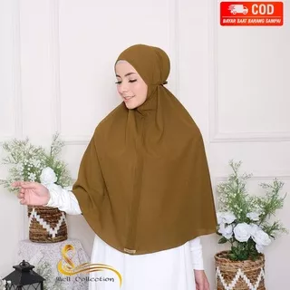 Bergo Maryam Jumbo 80x100 Cm Non Pet Tali Diamond Amira Hijab Instan Khimar Jilbab Kerudung Instan