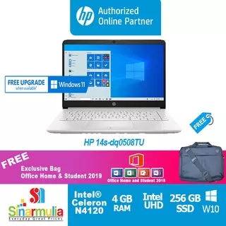 Laptop HP 14s-dq0508TU Celeron N4120 256GB SSD 4GB Intel UHD Win10+OHS