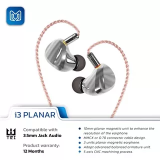 Tri I3 Planar DD+BA In Ear Monitor Earphone with Detachable Cable