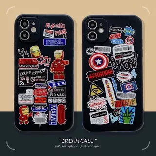 Soft Case Tpu Motif Captain America Iron Man Untuk Iphone 11 12 Pro Max 7 8 6 6s Plus X Xr Xs Max Se 2020