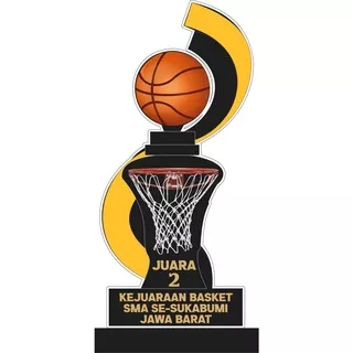 Piala/Trophy/Plakat/Basket/Bahan Akrilik 3mm/Free Design Suka Suka/Piala Olahraga/Trophy Basket/Piala Basket/Plakat Basket/Trophy Olahraga