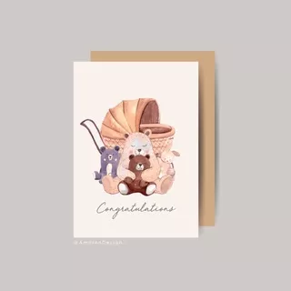 Kartu Ucapan Baby Born Congratulations Greeting Card