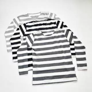 Kaos Wanita Lengan Panjang Kaos Garis Garis Kaos Belang Belang Kaos spandex Kaos murah Atasan Wanita