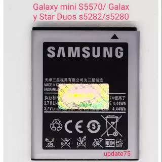 Baterai Samsung Galaxy Mini s5570  Galaxy Star Duos s5282 s5280  EB494353VU original