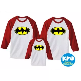 Baju Kaos Raglan Keluarga Family Couple Gathering Request Nama Custom Termurah Batman