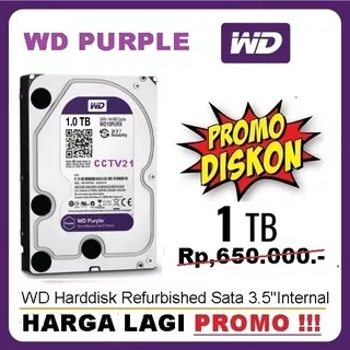 Harddisk Hardisk HDD Rfb WD PURPLE 1TB Internal Sata 3.5 Harga Lagi Promo