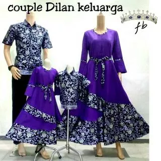 BATIK COUPLE KELUARGA GAMIS BUSUI BATIK KELUARGA SERAGAM COUPLE DILAN UNGU