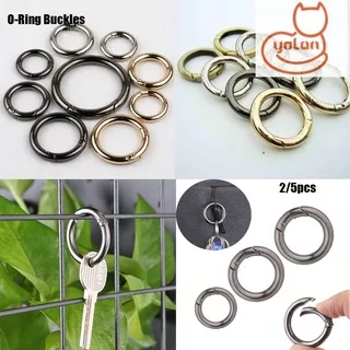 YOLA 5/10pcs High quality Carabiner Purses Handbags Black gold silver Snap Clasp Clip Spring O-Ring Buckles Plated Gate Zinc Alloy Hooks 25/33/35mm Round Push Trigger Bag Belt Buckle/Multicolor