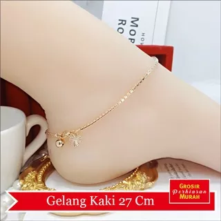 Gelang Kaki Xuping/Gelang Kaki Italy Mewah Lapis Emas 24K