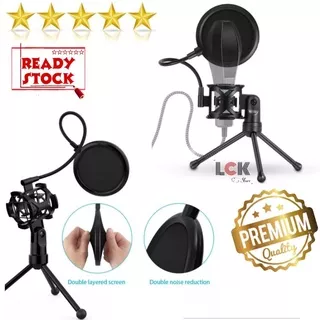 Mini tripod pop filter flexible stand Mikrofon high quality - stand mic meja - stand microphone pendek