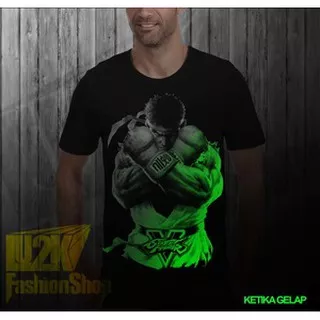 KAOS DISTRO STREET FIGHTER RYU GLOW IN THE DARK KAOS GAME KEREN L2K 93