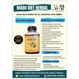 Pelangsing Madu Diet Madu pelangsing Alami 100% By CV Mumtaz Java Herba Java Hills Honey