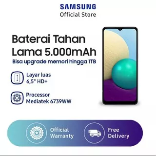 samsung m02 ram 2gb 32gb 2/32 baterai 5000 mah garansi resmi sein samsung Indonesia 1th