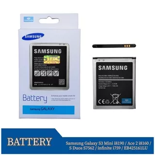 Baterai Battery Samsung S3 Mini i8190 Ace 2 i8160 S7560M Duos S7562 Infinite i759 Exhibit Original