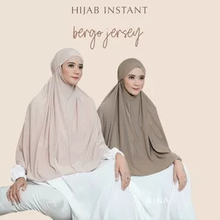 Khimar Hijab Jilbab Syari Kerudung Instan Bergo Aisyah Tali Jersey Premium / Qiara Hijab Official