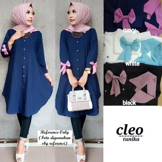 COD | FASHION MUSLIM BAJU TUNIK TUNIC CLEO BUSUI SYARI POLOS REMAJA TERBARU ATASAN WANITA MURAH