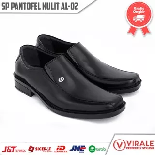 Sepatu Pantofel Pria Formal - Sepatu Kerja Kantor Kulit Asli Premium AL-02