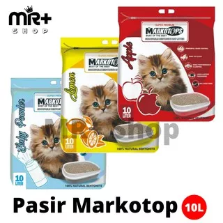 Pasir wangi Markotop 10L - Pasir kucing wangi gumpal Markotops 10 Liter (Khusus GOJEK)