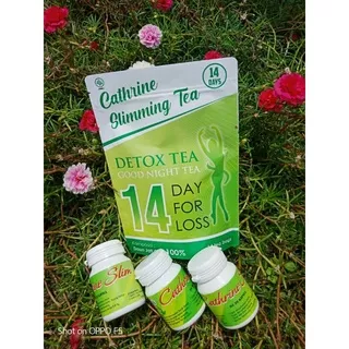 CATHRINE SLIM PAKET HEMAT 3 BOTOL FREE SLIMMING TEA(14 SACHET)