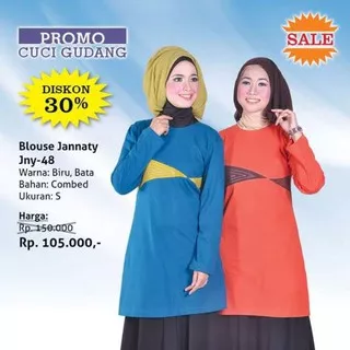 #SALE/Jannaty 40 Coklat bata murah,jny 40 Biru murah,tunik dewasa promo