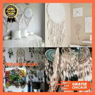 DREAM CATCHER HIASAN DINDING - AESTHETIC DECOR - HIASAN KAMAR - GANTUNGAN MOBIL - DREAM CATCHER ROTAN - MACRAME - DREAM CATCHER CUSTOM - KERAJINAN TANGAN