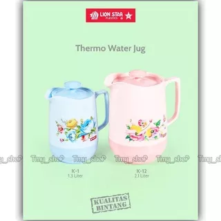 Ceret teko LION STAR ESKAN SERBAGUNA termos 1,3L & 2,1 liter warna biru pink plastik tebal motif bunga || jumbo 2,5 L botol kulkas botol minum cool bottle tempat air minum plastik besar tebal botol gede jumbo