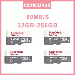 Good Quality The High Speed Ultra SanDisk Micro SD Card SanDisk 32GB 64GB 128GB 256GB Ultra CLASS10 80Mbps - putih