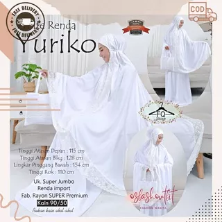 Mukenah Dewasa Putih Renda Mewah Bahan Rayon Adem Super Jumbo | Mukena Putih Premium Hampers Mukenah Dewasa Lebaran Kekinian