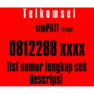 Kartu perdana simpati 11 digit