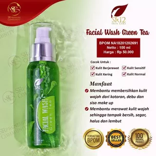 SR12 Facial Wash Green Tea 100ml  BPOM by @agen.sr12herbal Sabun Pembersih Wajah Teh Hijau