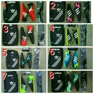 PAKET KOMPLIT Sepatu futsal adidas biru pink